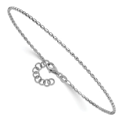 Sterlingsilber Rhodiniert Gekugelt Plus Verlängerung. Kette Fußkettchen