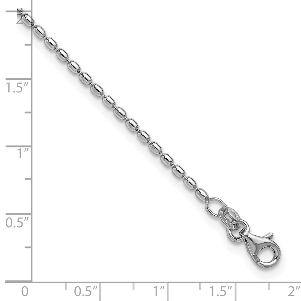 Sterlingsilber Rhodiniert Gekugelt Plus Verlängerung. Kette Fußkettchen