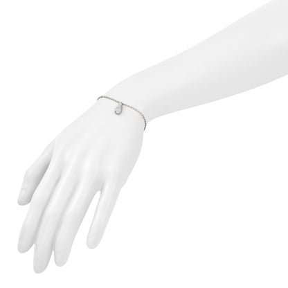 Sterlingsilber Rhodiniert Platin Poliert Hängend Perle 1 Zoll Verlängerung. Armband