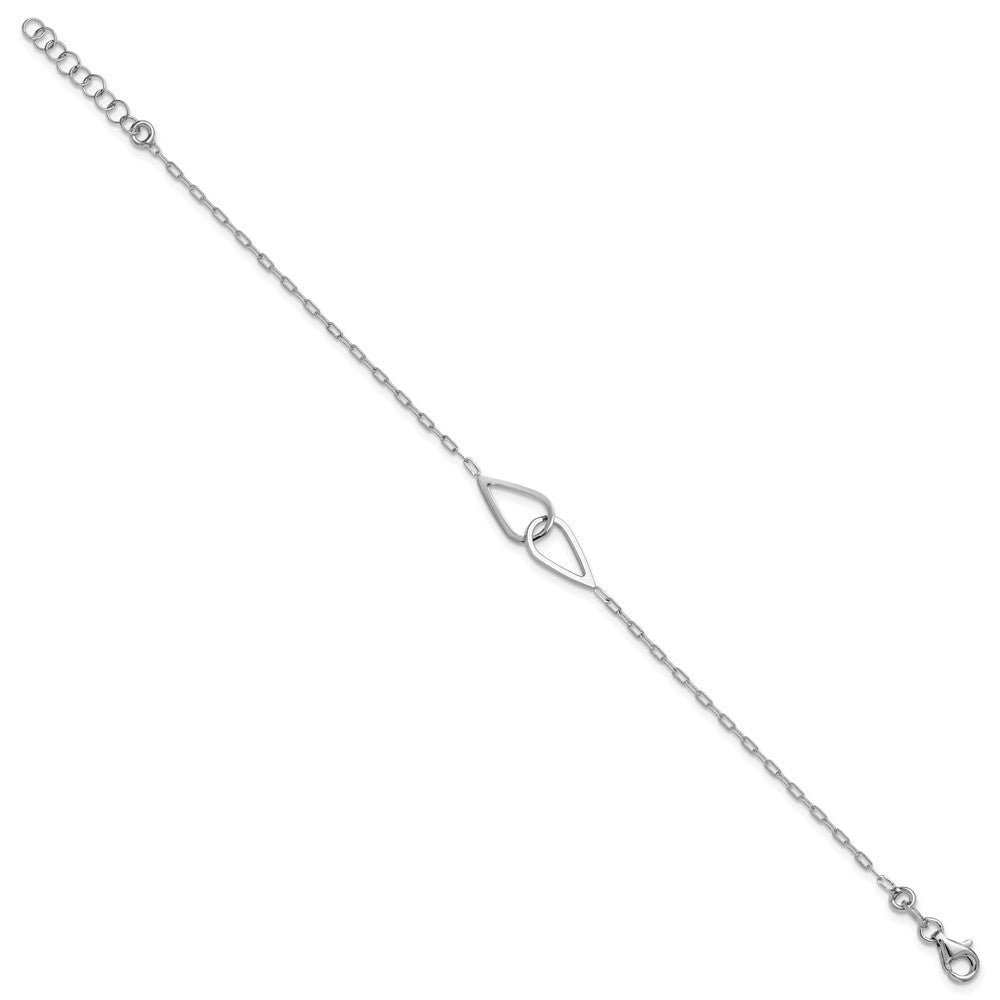 Sterlingsilber Ss Rhodiniert Poliert Intertwined Tropfen 1 Zoll Verlängerung. Armband