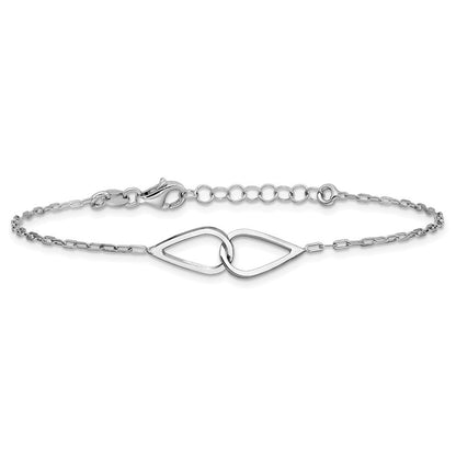 Sterlingsilber Ss Rhodiniert Poliert Intertwined Tropfen 1 Zoll Verlängerung. Armband