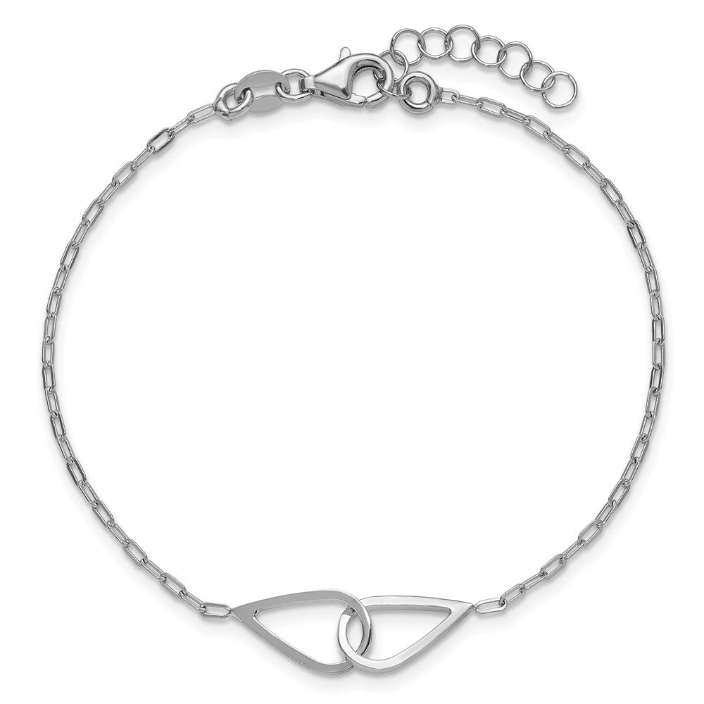 Sterlingsilber Ss Rhodiniert Poliert Intertwined Tropfen 1 Zoll Verlängerung. Armband