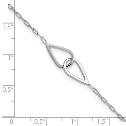 Sterlingsilber Ss Rhodiniert Poliert Intertwined Tropfen 1 Zoll Verlängerung. Armband