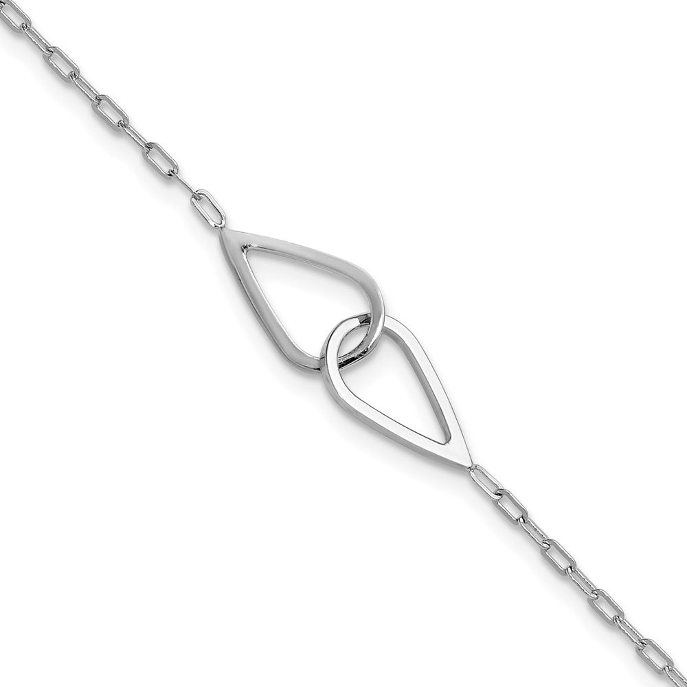 Sterlingsilber Ss Rhodiniert Poliert Intertwined Tropfen 1 Zoll Verlängerung. Armband