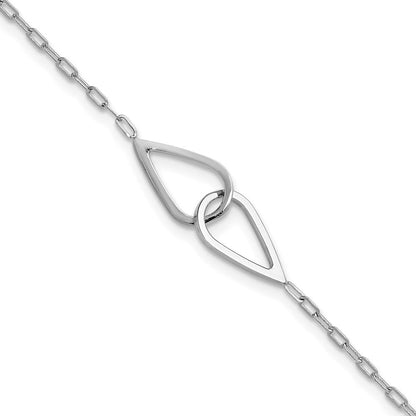 Sterlingsilber Ss Rhodiniert Poliert Intertwined Tropfen 1 Zoll Verlängerung. Armband