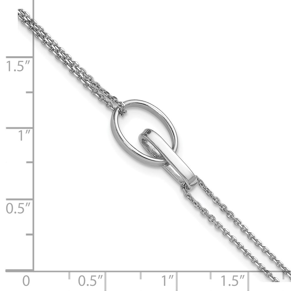 Sterlingsilber Rhodiniert Poliert Oval 1 Zoll Verlängerung. Armband