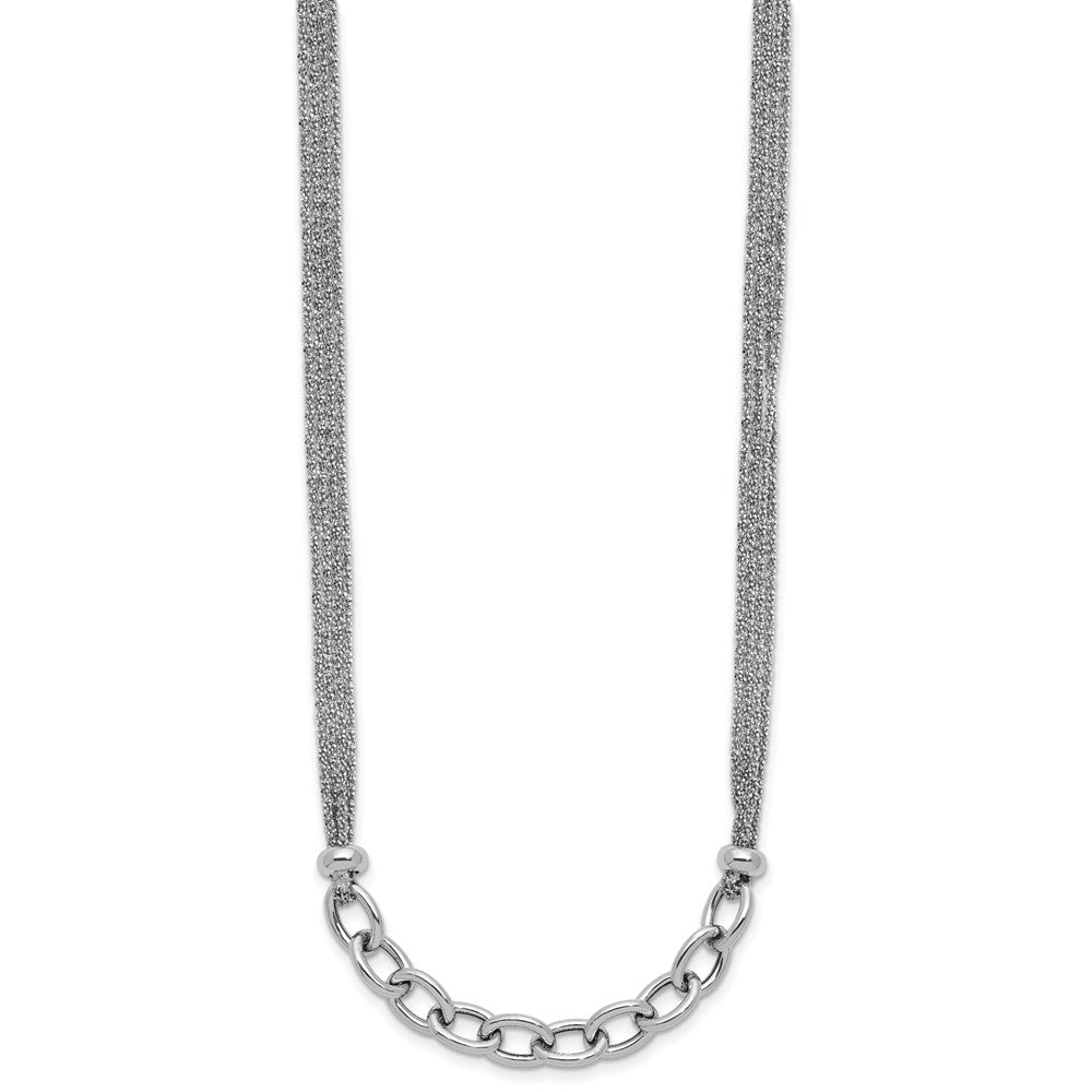 Sterlingsilber Ss Rhodiniert Poliert Multi Strang Glieder 2 Zoll Verlängerung. Halskette