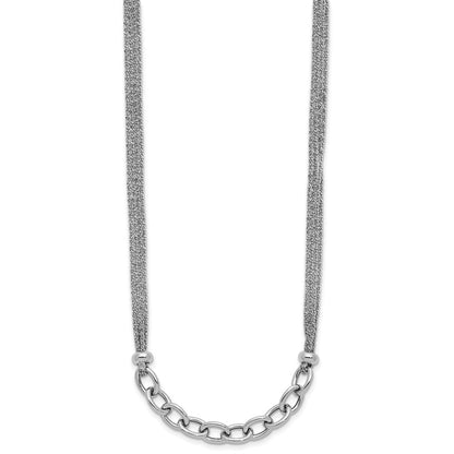 Sterlingsilber Ss Rhodiniert Poliert Multi Strang Glieder 2 Zoll Verlängerung. Halskette