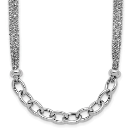 Sterlingsilber Ss Rhodiniert Poliert Multi Strang Glieder 2 Zoll Verlängerung. Halskette