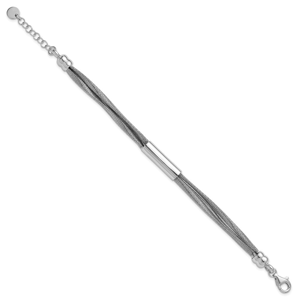 Sterlingsilber Ss Rhodiniert Draht Wrapped 3 Strang Stab mit 1 Zoll Verlängerung. Armband