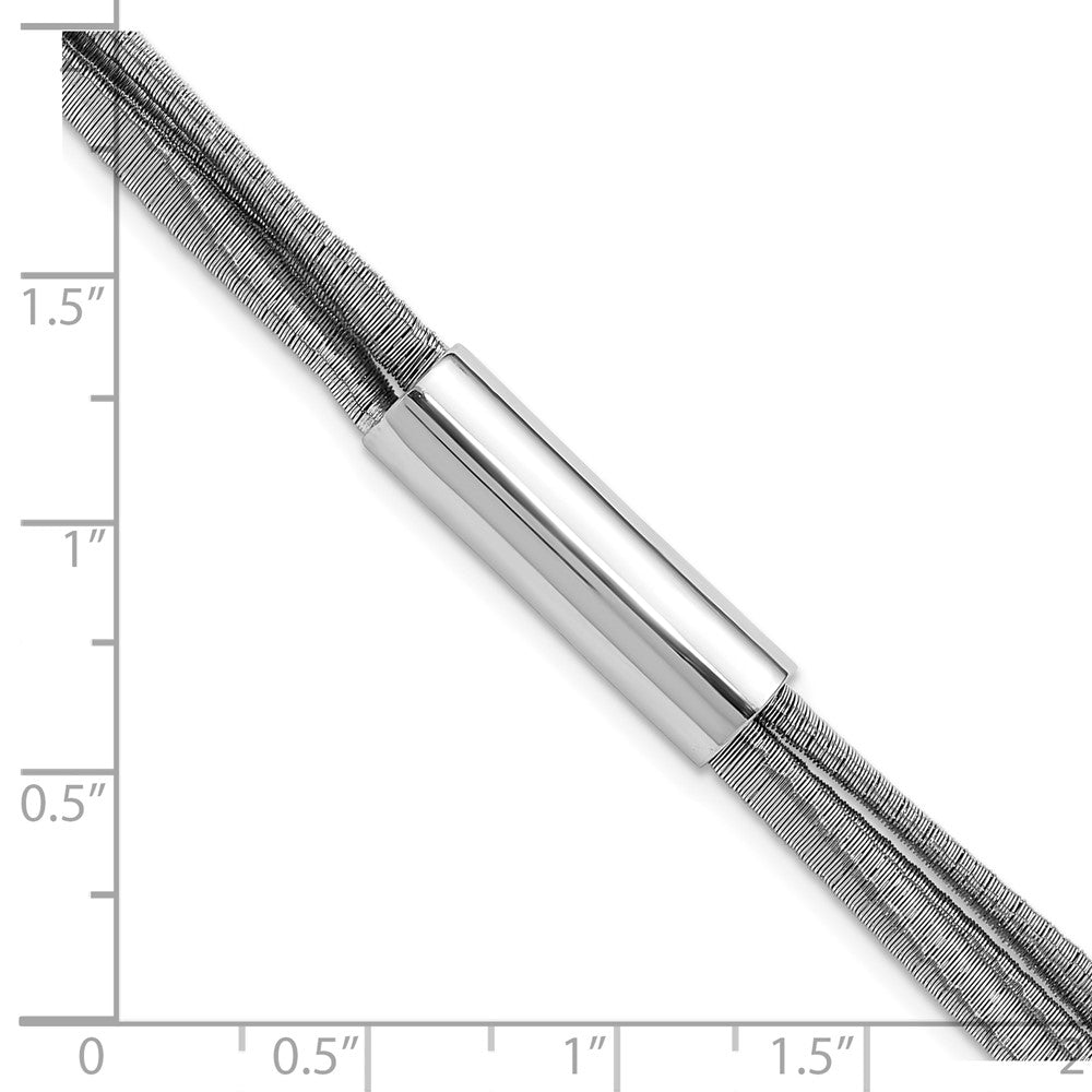 Sterlingsilber Ss Rhodiniert Draht Wrapped 3 Strang Stab mit 1 Zoll Verlängerung. Armband