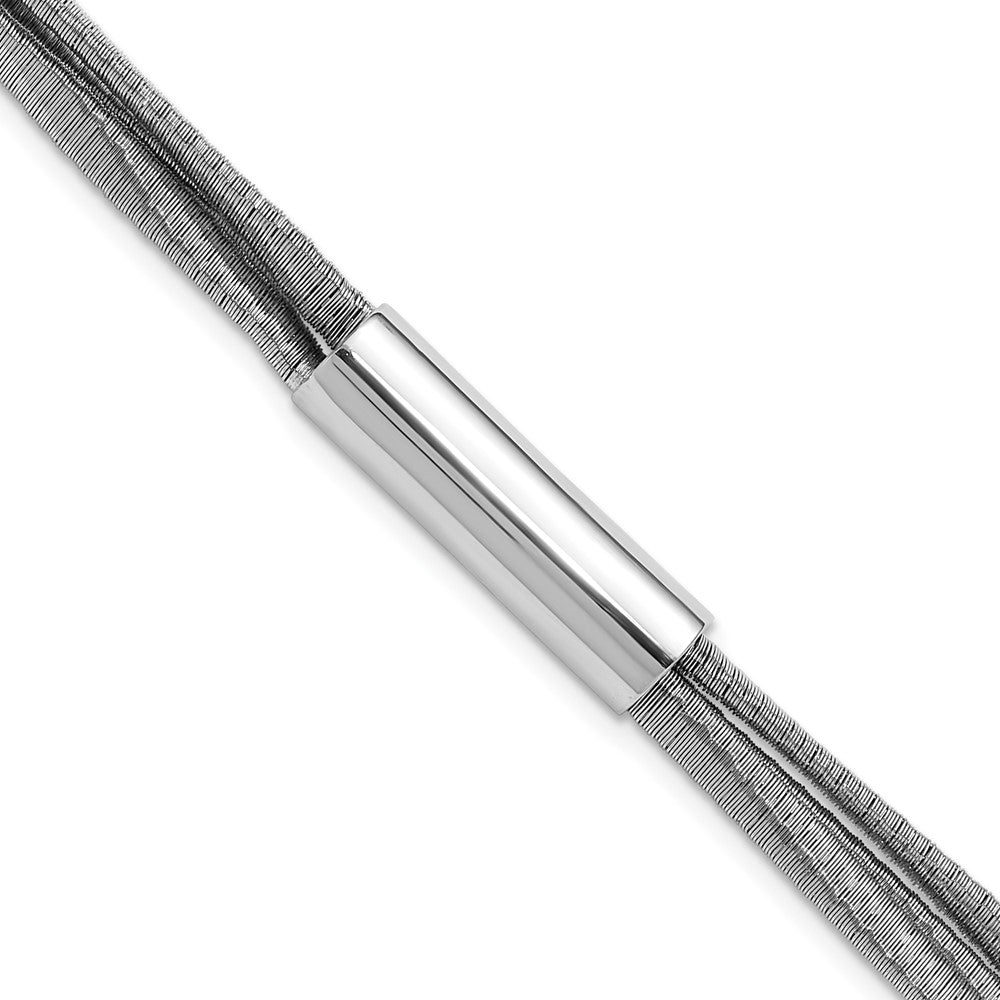 Sterlingsilber Ss Rhodiniert Draht Wrapped 3 Strang Stab mit 1 Zoll Verlängerung. Armband
