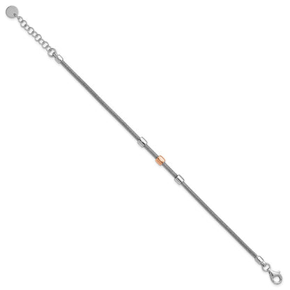 Roségoldbeschichtet Ss Rhodiniert/ Roségold Station 1 Zoll Verlängerung. Armband