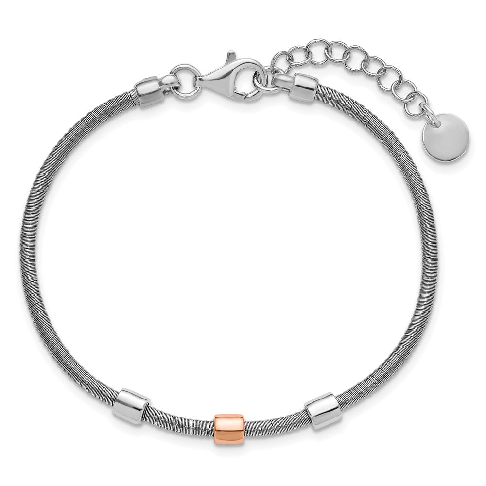 Roségoldbeschichtet Ss Rhodiniert/ Roségold Station 1 Zoll Verlängerung. Armband