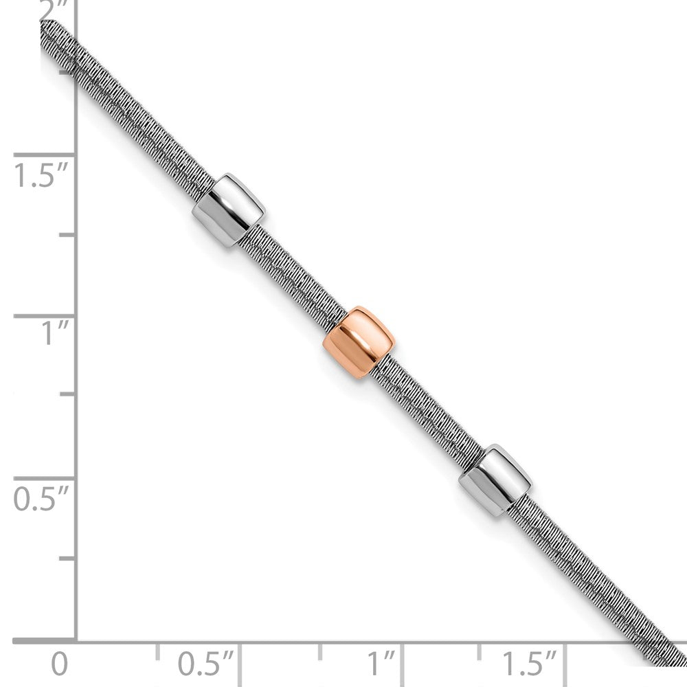 Roségoldbeschichtet Ss Rhodiniert/ Roségold Station 1 Zoll Verlängerung. Armband