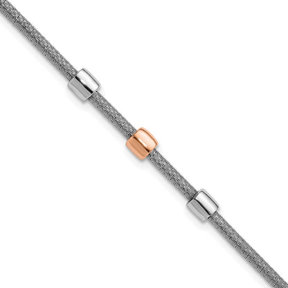 Roségoldbeschichtet Ss Rhodiniert/ Roségold Station 1 Zoll Verlängerung. Armband