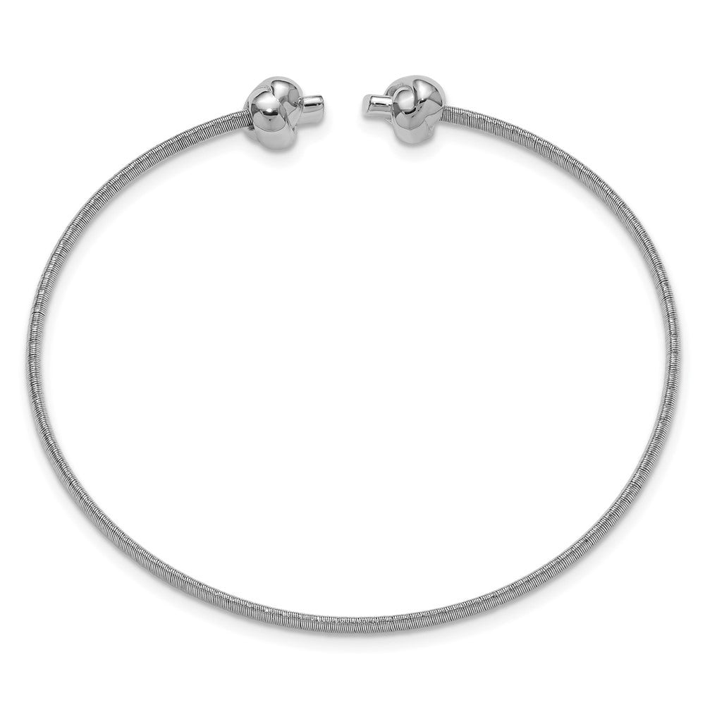 Sterlingsilber Ss Rhodiniert Poliert Knots Draht Wrapped Manschette Armreif