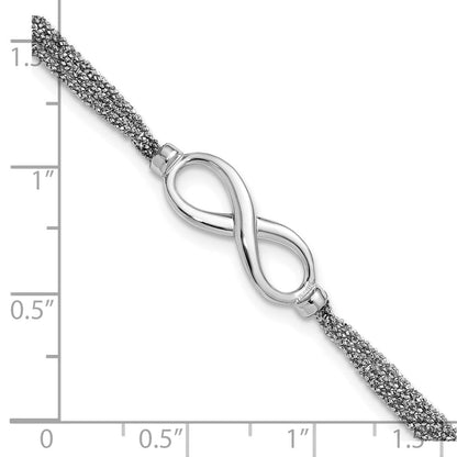 Sterlingsilber Ss Rhodiniert Multi Strang Unendlichkeit mit 1 Zoll Verlängerung. Armband