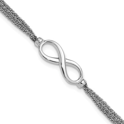 Sterlingsilber Ss Rhodiniert Multi Strang Unendlichkeit mit 1 Zoll Verlängerung. Armband