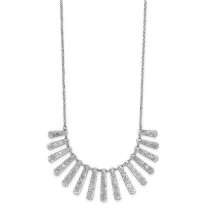 Sterlingsilber Ss Radiant Essence Pol/textured Bars mit 2 Zoll Verlängerung. Halskette