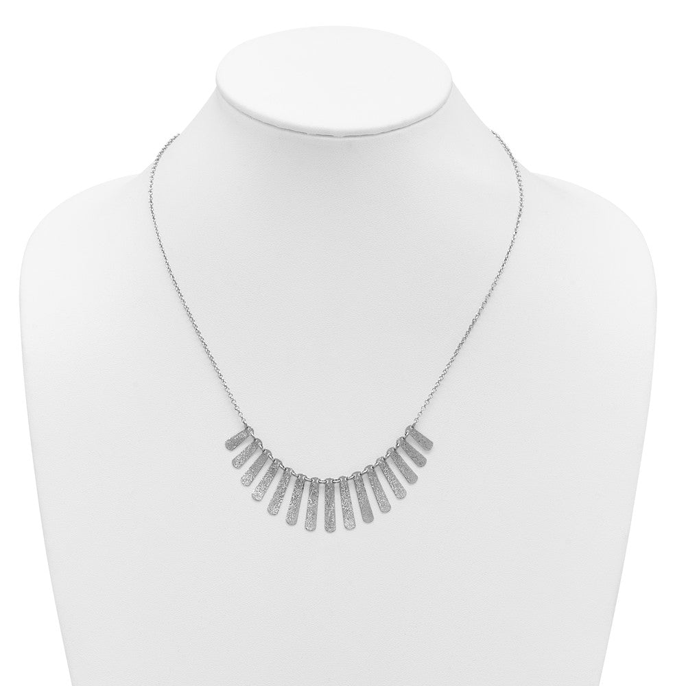Sterlingsilber Ss Radiant Essence Pol/textured Bars mit 2 Zoll Verlängerung. Halskette