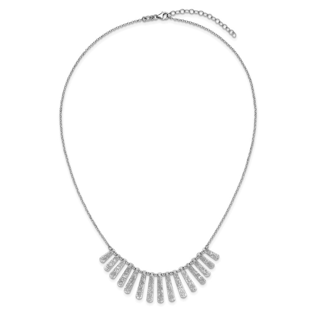 Sterlingsilber Ss Radiant Essence Pol/textured Bars mit 2 Zoll Verlängerung. Halskette