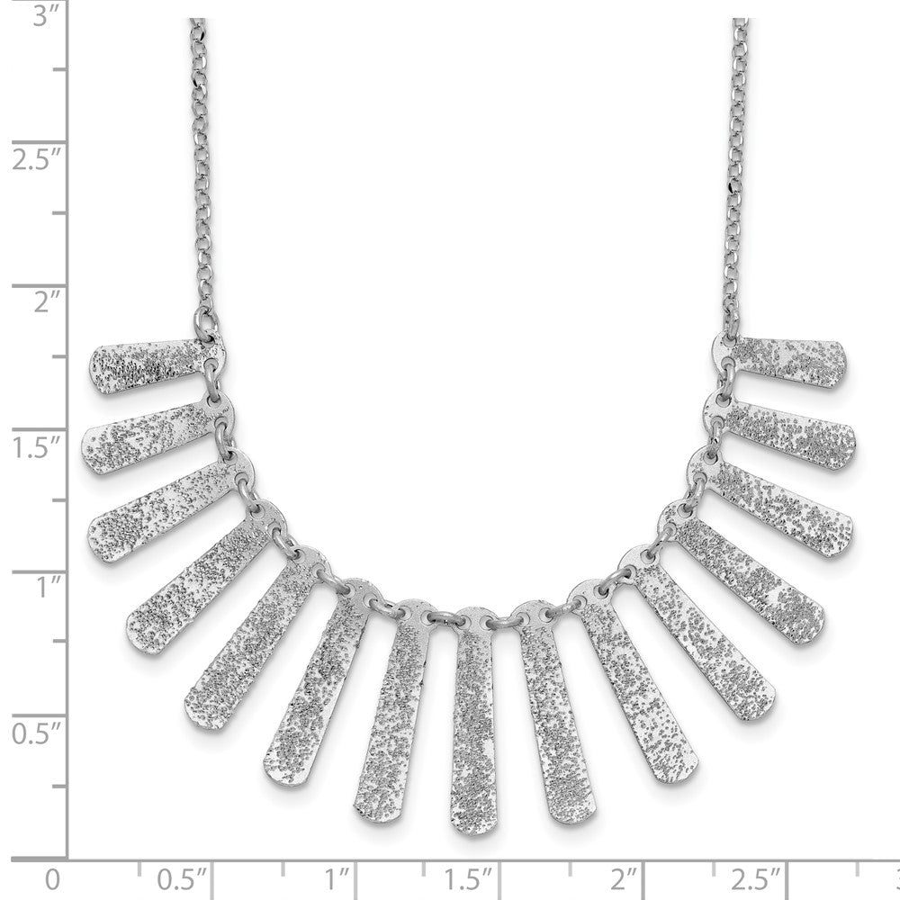 Sterlingsilber Ss Radiant Essence Pol/textured Bars mit 2 Zoll Verlängerung. Halskette