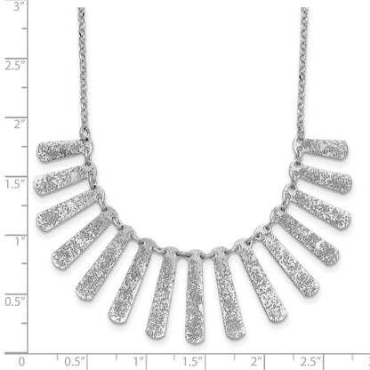 Sterlingsilber Ss Radiant Essence Pol/textured Bars mit 2 Zoll Verlängerung. Halskette