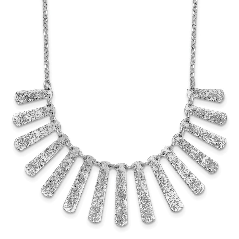 Sterlingsilber Ss Radiant Essence Pol/textured Bars mit 2 Zoll Verlängerung. Halskette
