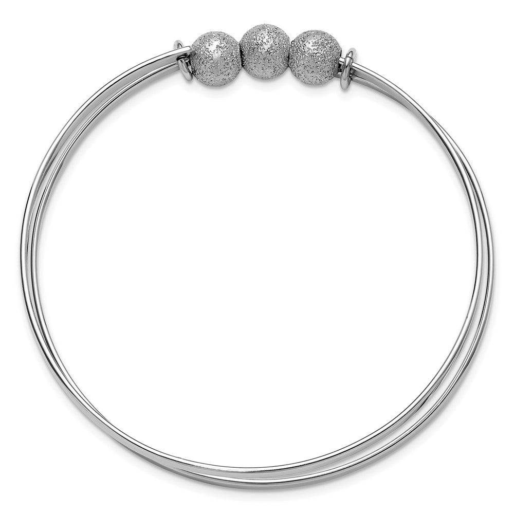 Sterlingsilber Ss Radiant Essence Poliert/textured Perlen Flexibel Armreif