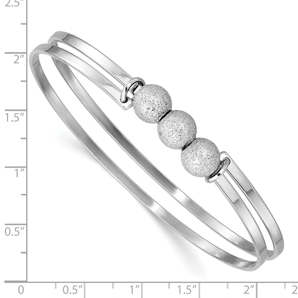 Sterlingsilber Ss Radiant Essence Poliert/textured Perlen Flexibel Armreif