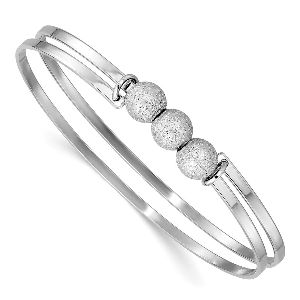 Sterlingsilber Ss Radiant Essence Poliert/textured Perlen Flexibel Armreif