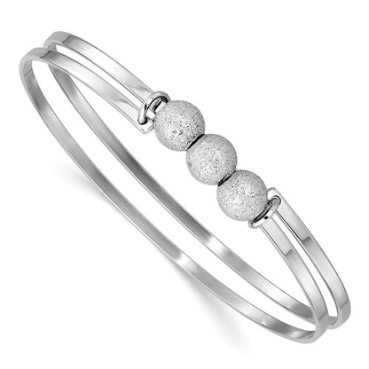 Sterlingsilber Ss Radiant Essence Poliert/textured Perlen Flexibel Armreif
