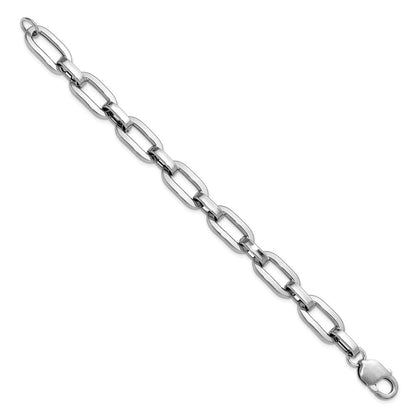 Sterlingsilber Rhodiniert 10.5mm Oval Glieder Gliederarmband