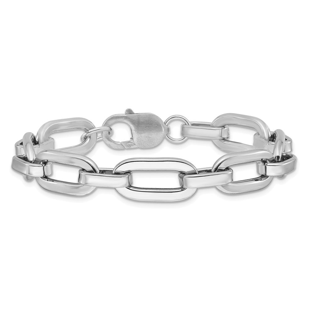 Sterlingsilber Rhodiniert 10.5mm Oval Glieder Gliederarmband