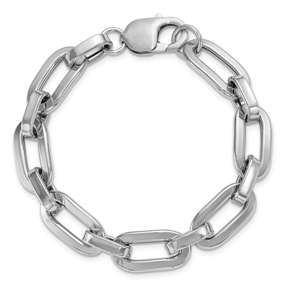 Sterlingsilber Rhodiniert 10.5mm Oval Glieder Gliederarmband