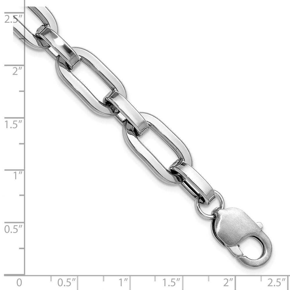 Sterlingsilber Rhodiniert 10.5mm Oval Glieder Gliederarmband
