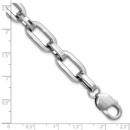 Sterlingsilber Rhodiniert 10.5mm Oval Glieder Gliederarmband