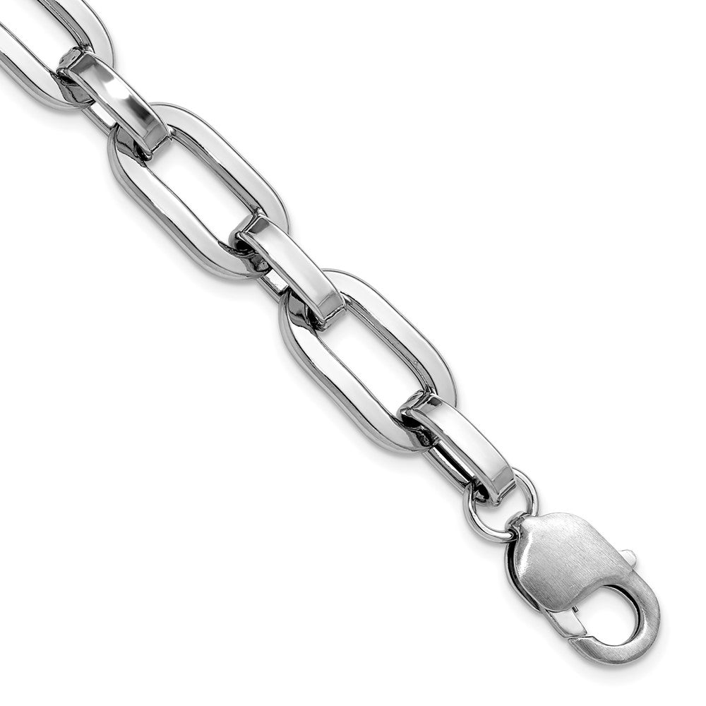Sterlingsilber Rhodiniert 10.5mm Oval Glieder Gliederarmband