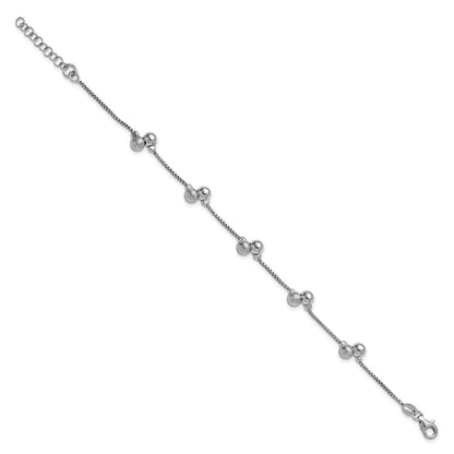 Sterlingsilber Ss Rhodiniert Gebürstet und Gekugelt 1 Zoll Verlängerung Armband
