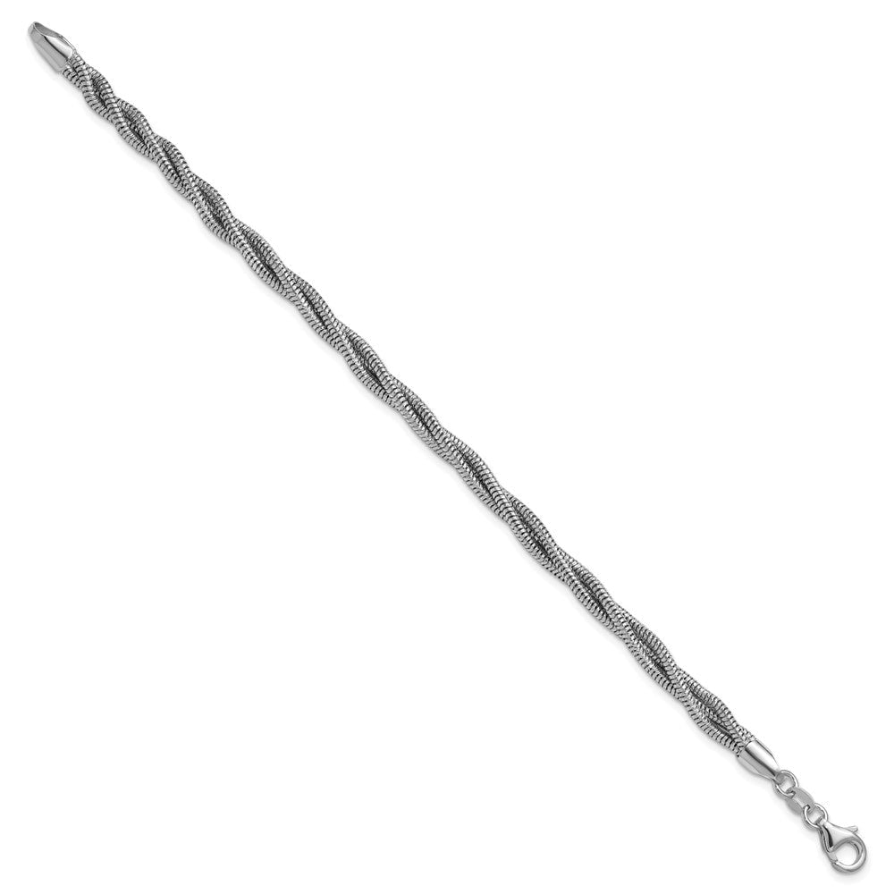 Sterlingsilber Rhodiniert Poliert und Gedreht Armband