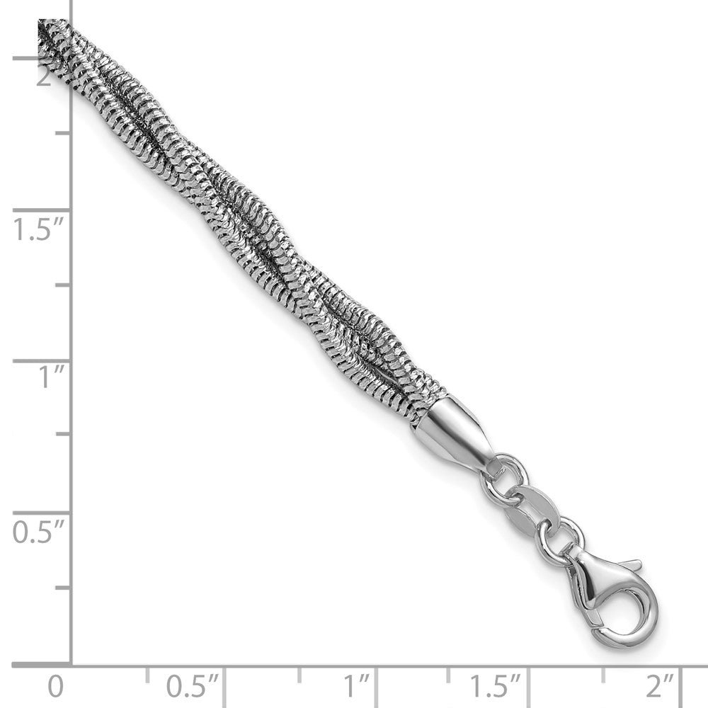 Sterlingsilber Rhodiniert Poliert und Gedreht Armband