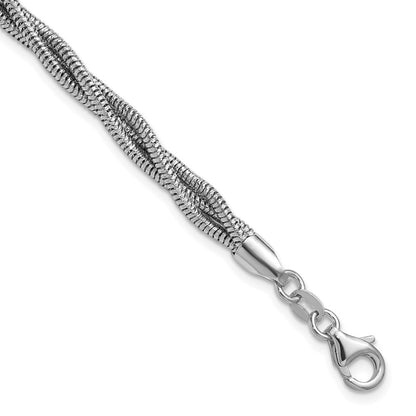 Sterlingsilber Rhodiniert Poliert und Gedreht Armband