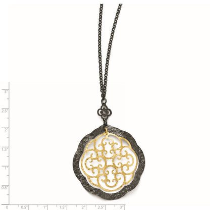 Sterlingsilber Silber/ruthenium/goldfarben 14K Glanz Halskette