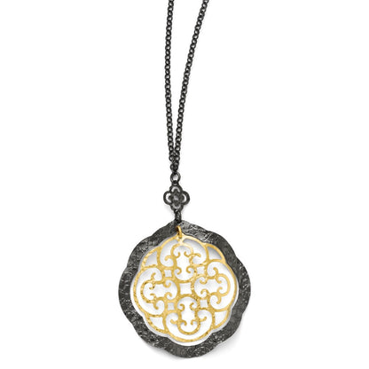 Sterlingsilber Silber/ruthenium/goldfarben 14K Glanz Halskette
