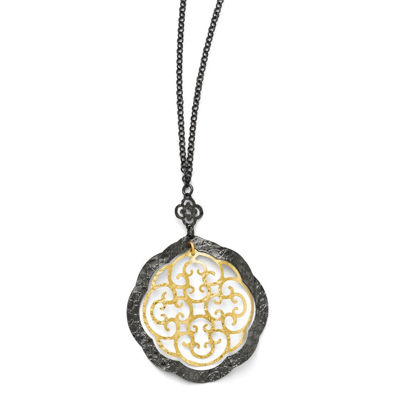 Sterlingsilber Silber/ruthenium/goldfarben 14K Glanz Halskette