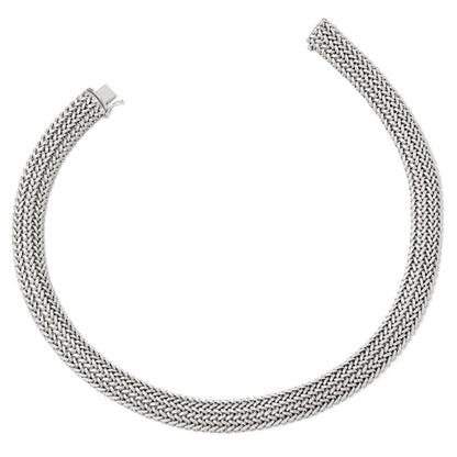 Sterlingsilber Poliert Netz Geflochten Halskette
