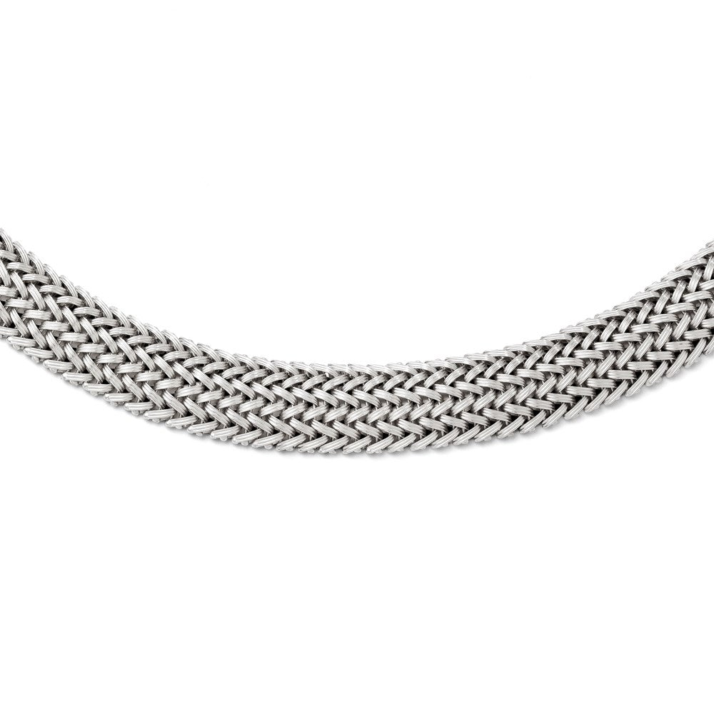 Sterlingsilber Poliert Netz Geflochten Halskette