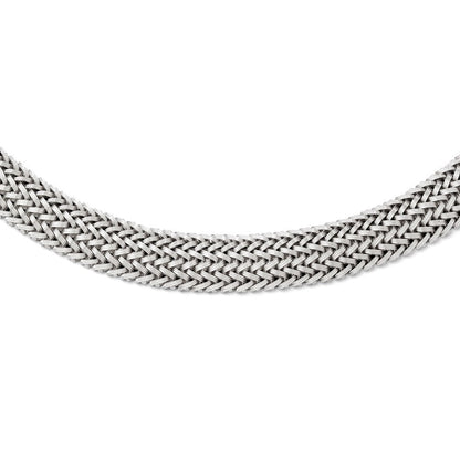 Sterlingsilber Poliert Netz Geflochten Halskette
