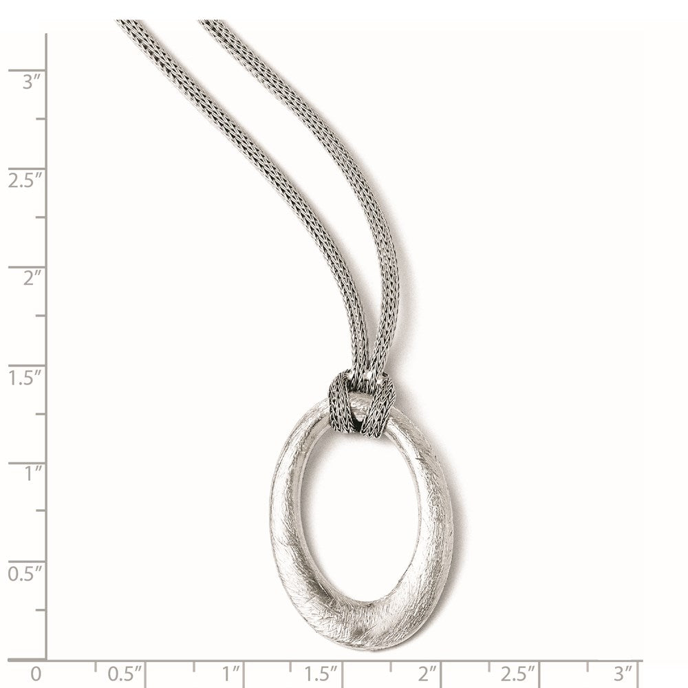 Sterlingsilber Scratch Finish Netz Halskette mit 2 Zoll Verlängerung